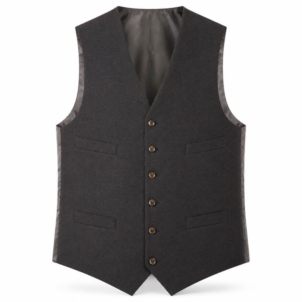 Mens Brown Wool Suit Vest 41L Jones New York Waistcoat Wedding W34.5